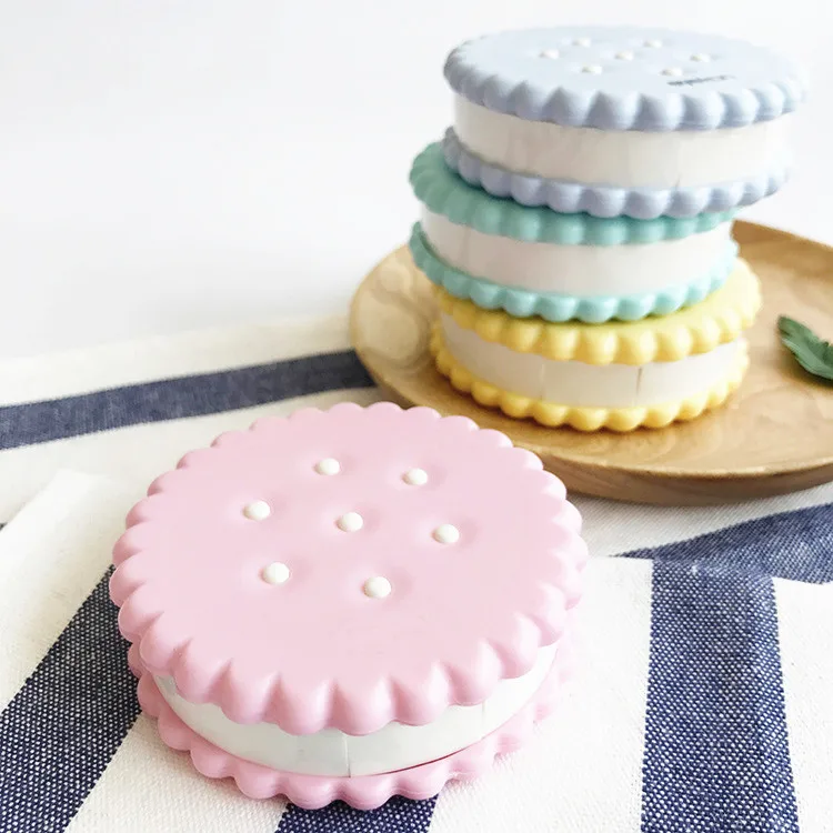 

Cartoon Cute Cookie Glasses Double Contact Lenses Box Contact Lens Case For Eyes Care Kit Holder Container Gift