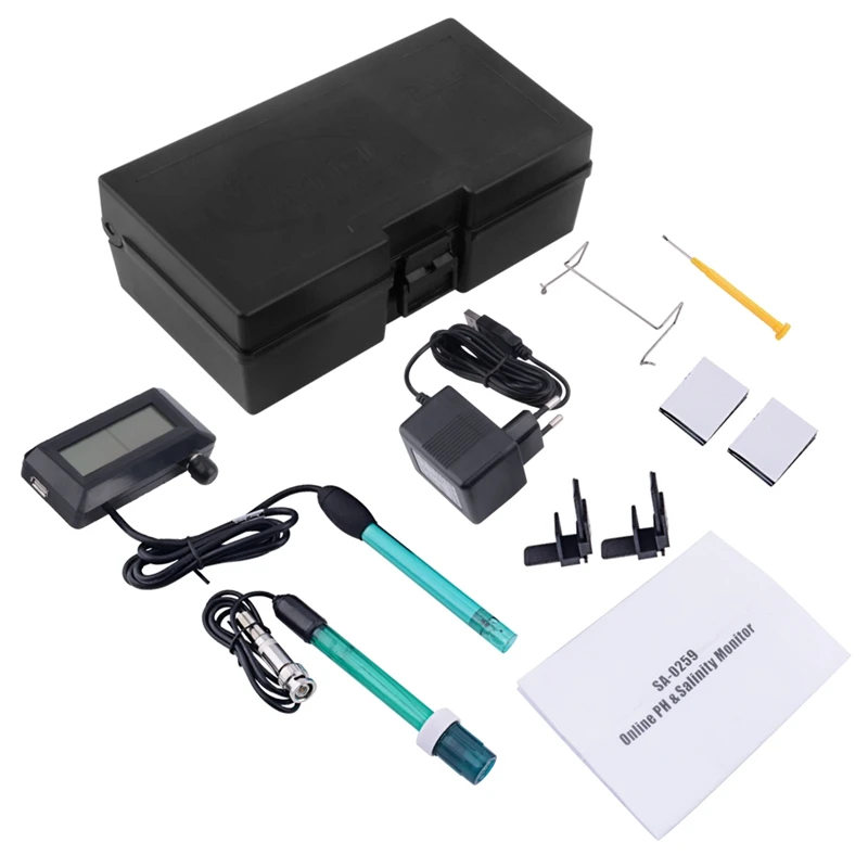 Online PH монитор солености 2 в 1 цифровой тестер pH для аквариума бассейна спа морской