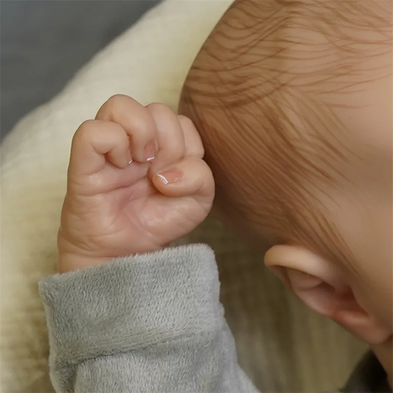 

RSG Bebe Reborn Doll 18 Inches 46cm Sleeping Levi Lifelike Newborn Cute Reborn Baby Vinyl silicon Doll Gift Toy for Children
