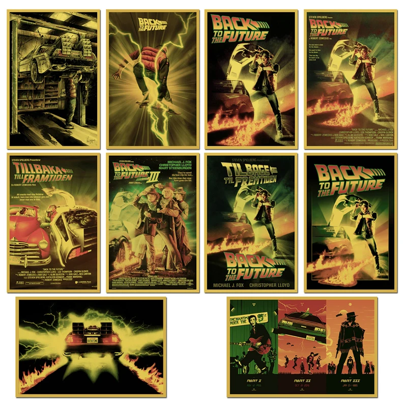 Назад в будущее классический фильм винтажный художественный шелковый постер с