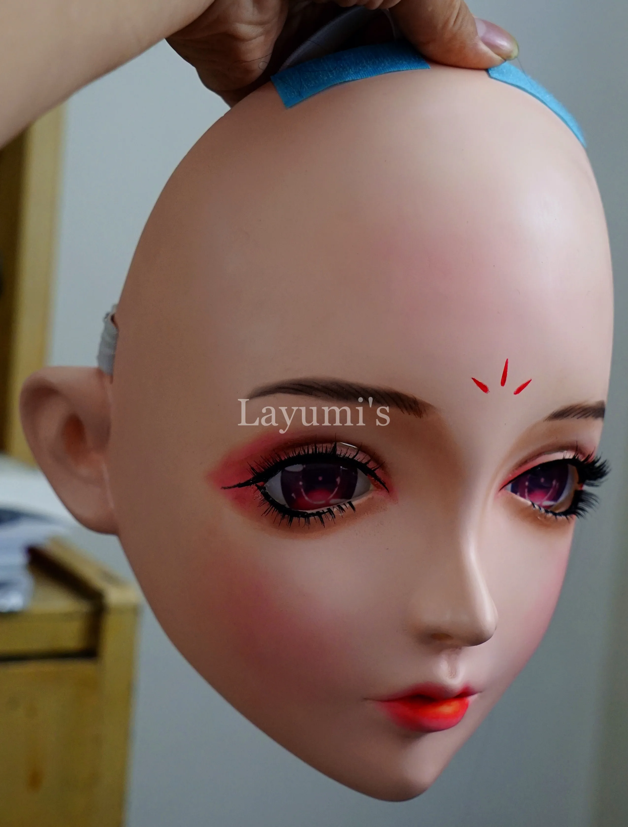 

(NEW-33) Silicone BJD DOLL Half Head Kigurumi Mask Crossdresser Beauty Makeup Cosplay Mask Anime Kigurumi Masks