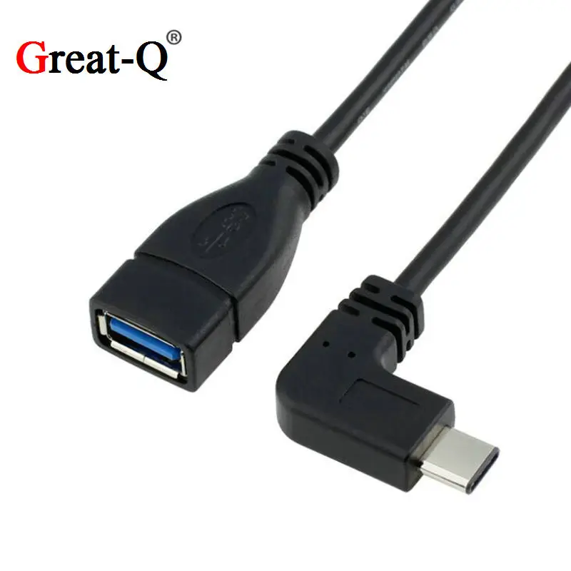 

Great-Q Type-C OTG to USB Female adapter USB3.0 90 Degree Right Angled elbow bending short 20cm
