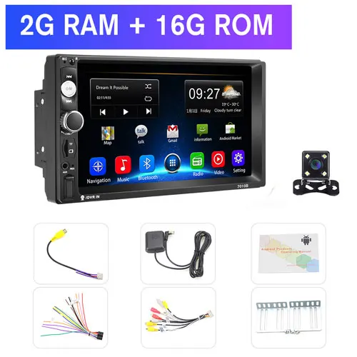 16G 4LED Camera Podofo 2din Автомагнитола Android gps Navi WiFi TF автомобильный мультимедийный плеер стерео для VW TOYOTA GOLF Nissan hyundai CR-V Авторадио - Цвет: 16G 4LED Camera
