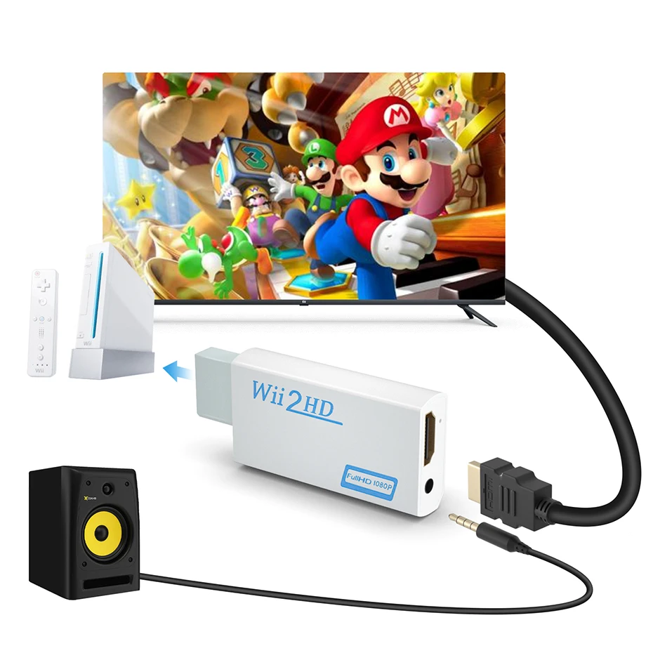 Переходник Wii в HDMI с 3 5 мм аудио 2hdmi кабель адаптер для wii к HDTV монитор | Электроника