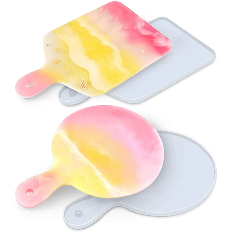 

2 шт., силиконовые формы для подноса, силиконовые формы «сделай сам» для литья, для изготовления подставок, лотка для фруктов, сервировочной ...