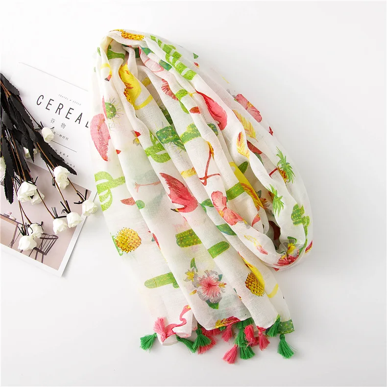 Женская шаль из хлопка и льна большого размера | Аксессуары для одежды