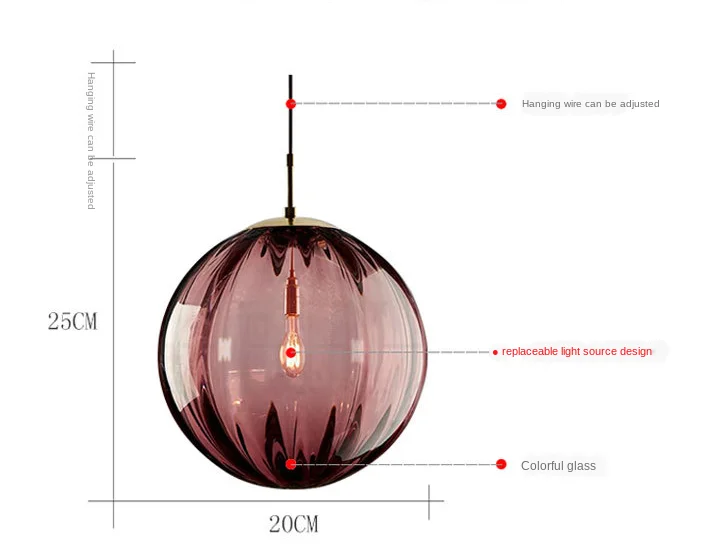 

Post Modern Glass Pendant Lamp Designer Color Candy Pendant Lamp Creative Restaurant Lamp Modern Bar Bedroom Lustres Pendentes