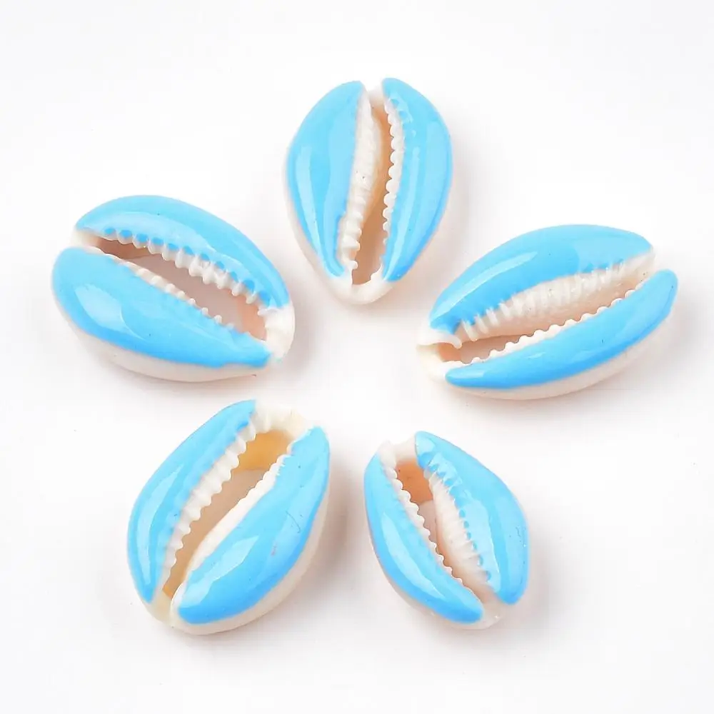 100 шт эмалированные бусины в виде раковины Cowrie без отверстий натуральные для