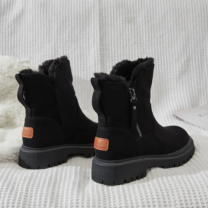 

Snow boots women's shoes fur in one new winter leather cotton shoes in 2020