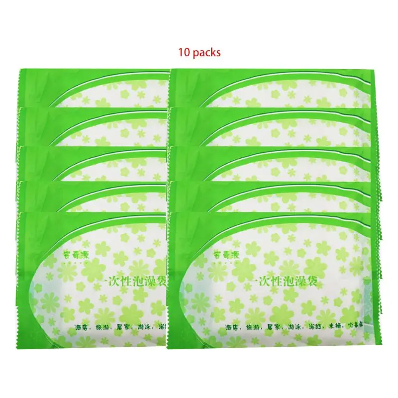 

10 Pack Disposable Bathtub Cover Liner Ultra Large Plastic Folding Bag Travel