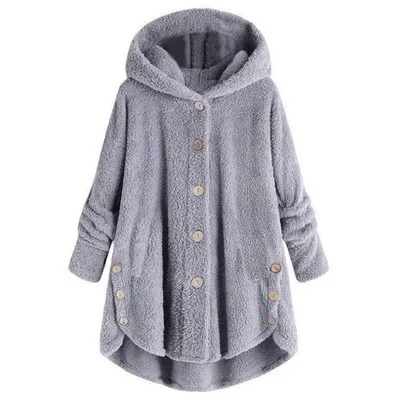 Женская куртка, Осень-зима, новая мода, меховое пальто размера плюс, 5XL, теплая пушистая куртка, пальто, свитер, верхняя одежда для женщин C65 - Цвет: light grey