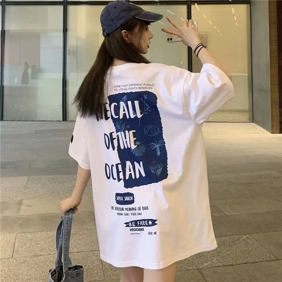 

White T-shirt Women's 2021 Summer New Cotton Short Sleeve Women's T-shirt