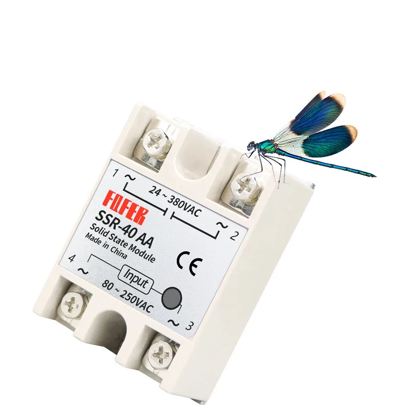 10A 25A 40A 60A AC Однофазное твердотельное реле постоянного тока SSR 10AA 25AA 40AA 60AA 80 250VAC 220 В