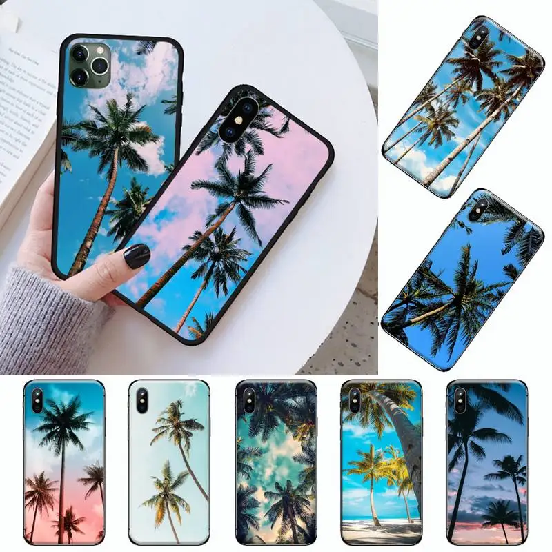 

Summer Palm tree pattern Phone Case For iphone 12 11 13 7 8 6 s plus x xs xr pro max mini