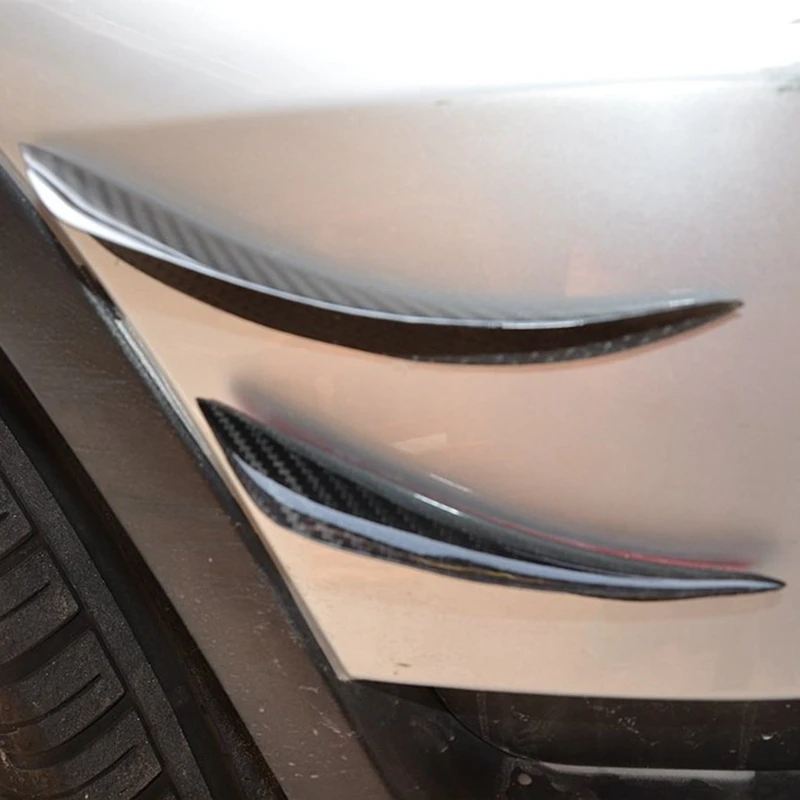 Новинка 4 шт. Универсальный C стиль углеродное волокно передний бампер Canards Shark Fins