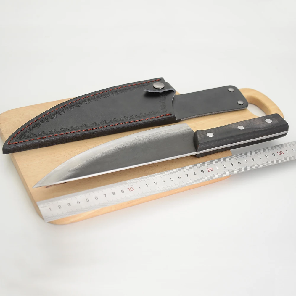 XYj 8 дюймовый кованый шеф нож с футляром сербские ножи из высокоуглеродистой