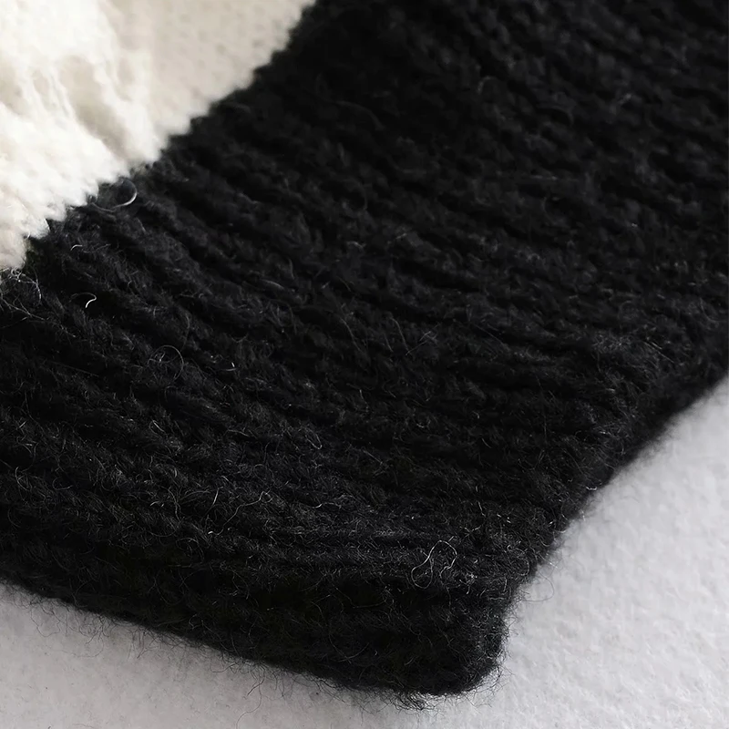 

V neck knitted sweater jumper women autumn winter casual elegant loose soft striped sweater jumpers top pullover femme