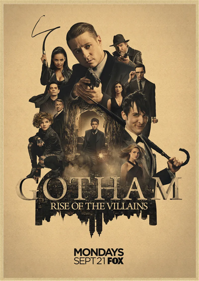 Постеры и принты ТВ сериала Готэм крафт-бумага настенный художественный плакат