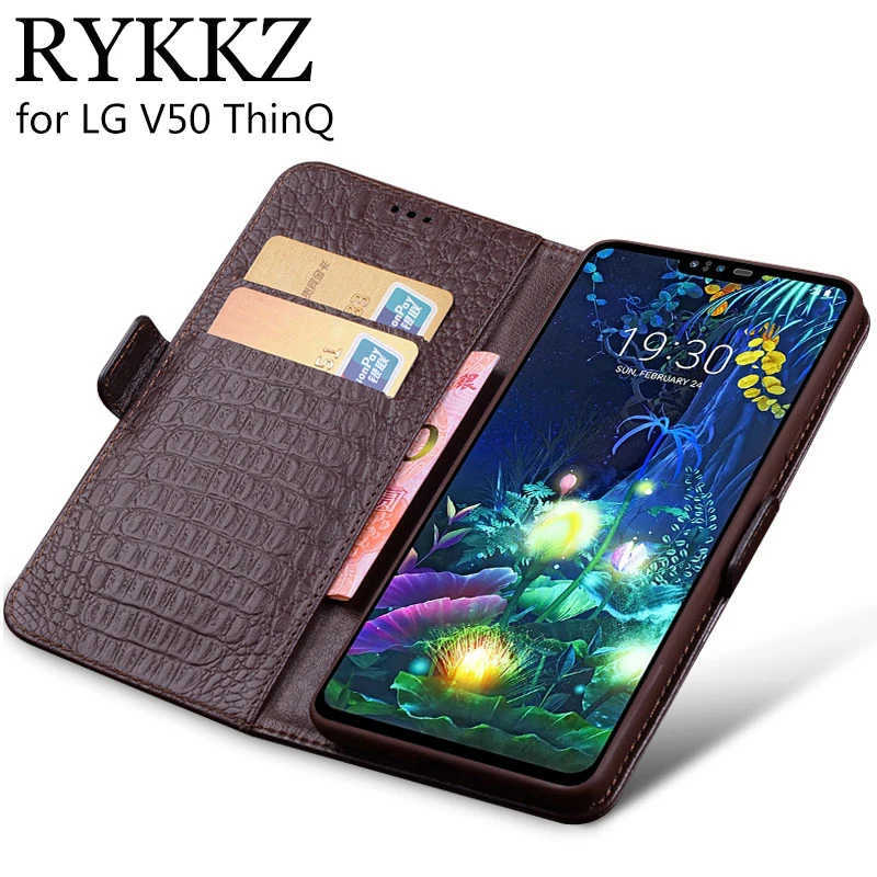 

Case For LG V50 ThinQ V500N Luxury Wallet Genuine Leather Case Stand Flip Card For LG V50 ThinQ V500N Hold Phone Book Cover Bag