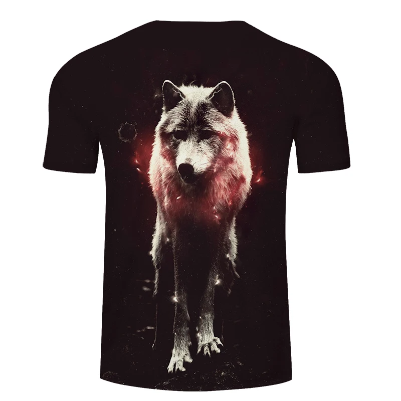 Новая модная 3D Футболка с принтом волка мужская и женская уличная футболка