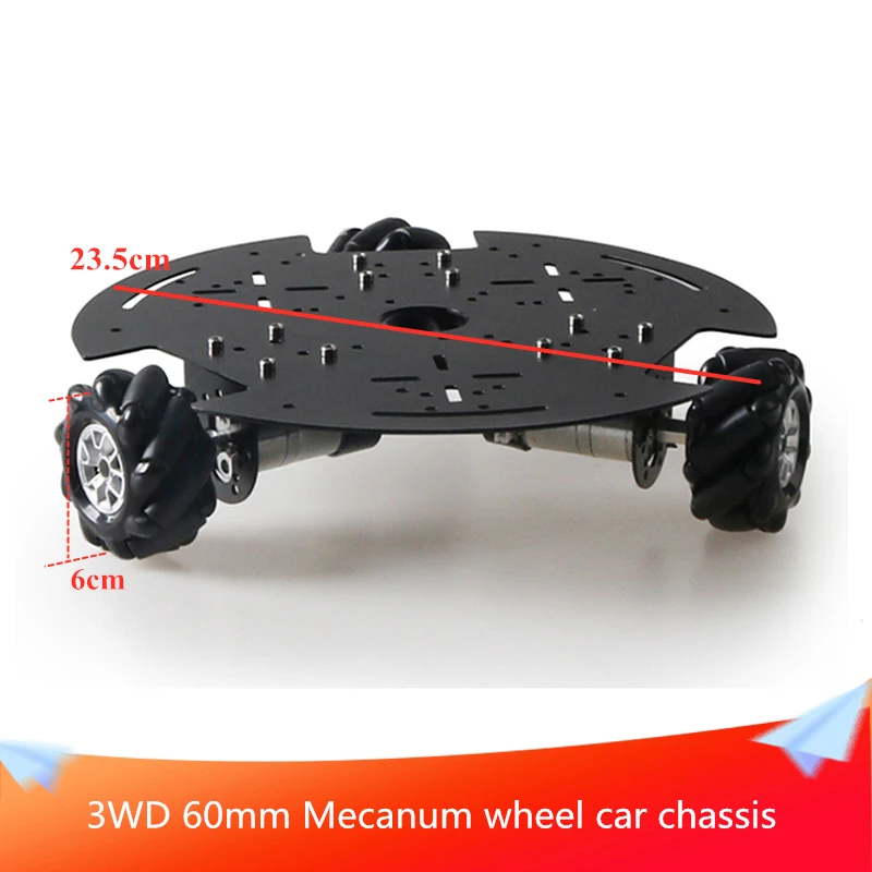Шасси автомобиля 3 колеса 60 мм металлическая круглая панель | Игрушки и хобби