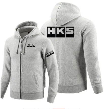 

2020NEW Zipper Hoodies for HKS logo Printed Hoodie Fleece Long Sleeve Man's zipper Jacket Sweatshirt