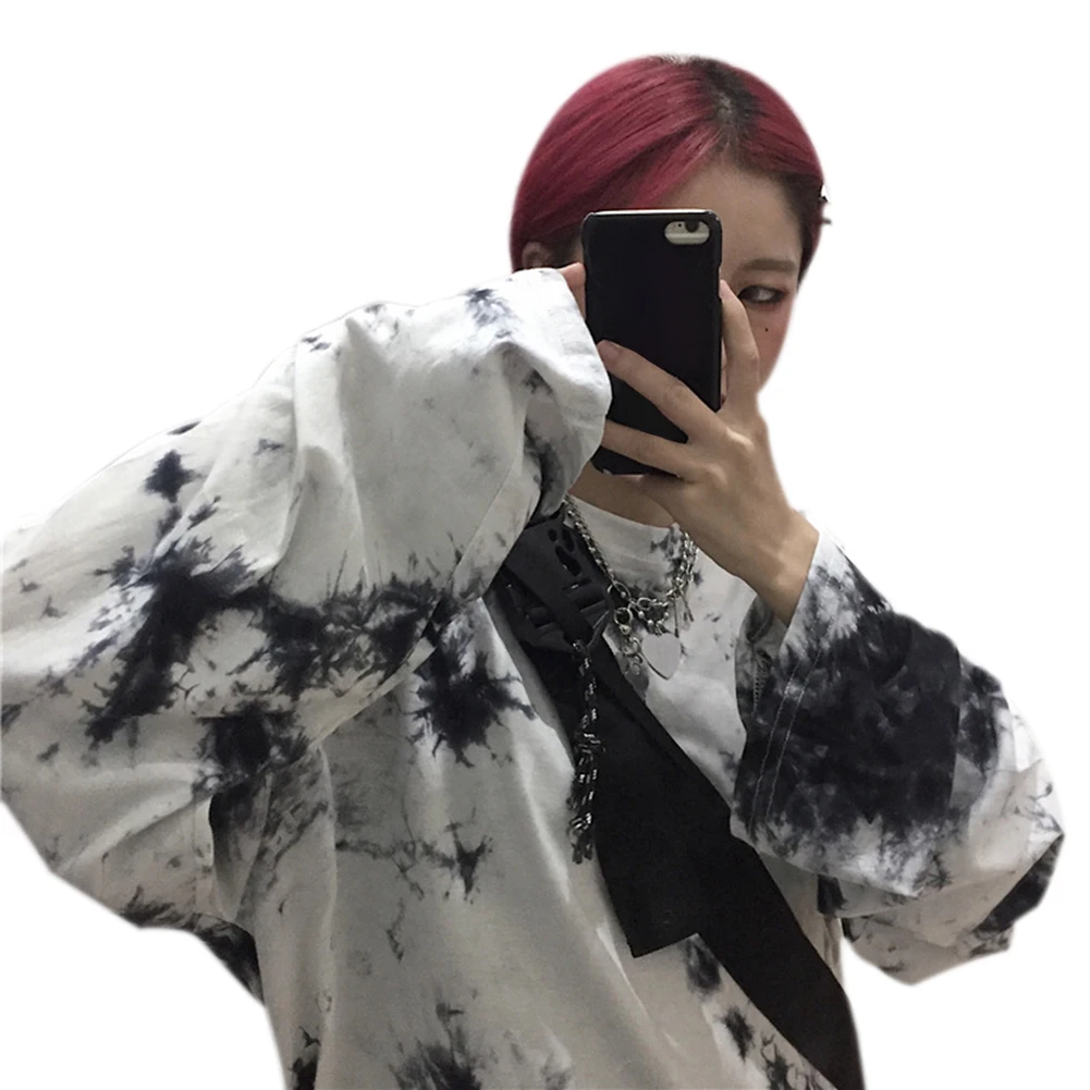 hoodies women Fashion Women Autumn Long Sleeve sweatshirt women O Neck Pullover Tie Dye Loose sweatshirt women sudadera mujer