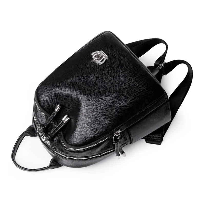 2020 повседневный рюкзак из искусственной кожи женские черные водонепроницаемые