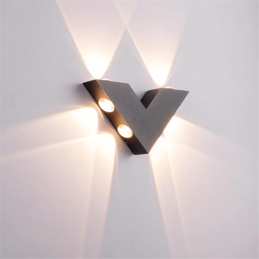 

6W V Shape Waterproof LED Wall Lamp Outdoor Hotel Shop Garden Corridor Wall Light Balcony Terrace Porch Lamp Fence Gate Sconce