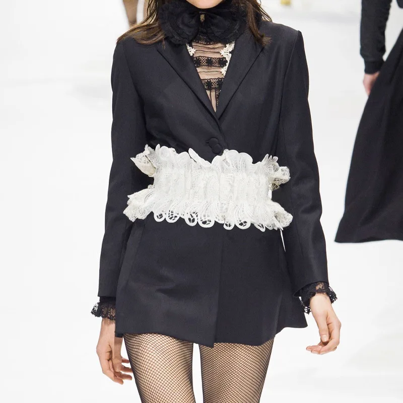 

Женский кружевной пояс 2022, дизайнерский широкий пояс, милый эластичный пояс для девушек, корсеты, модные пояса для дам