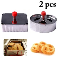 2pc christmas cookie shape stainless steel plunger cutter cake mold diy biscuit mold dessert bakeware cake mold