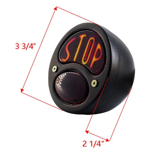 Motorcycle Universal Black Metal Retro Rear Brake Tail Stop Light Custom For BMW KTN Honda Chopper Bobber Touring |
