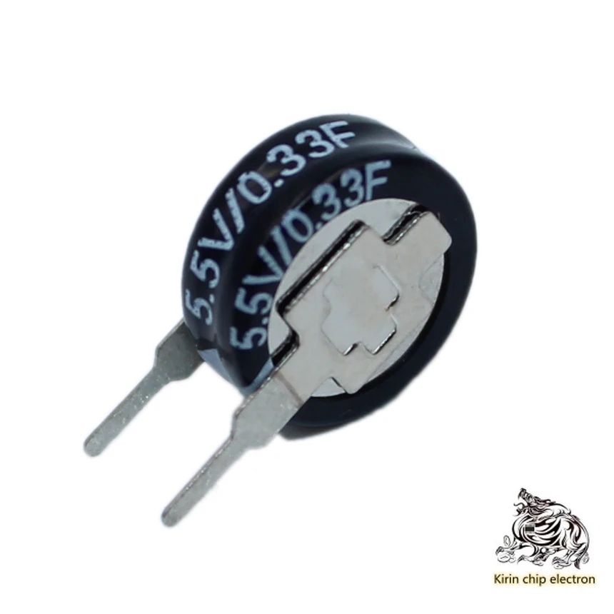 

10PCS/LOT supercapacitor v-type 5.5v 0.33f button laminated capacitor double layer capacitor