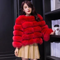 fox fur grass coat female slim fit stitching new imitation fur coat fur one body coat