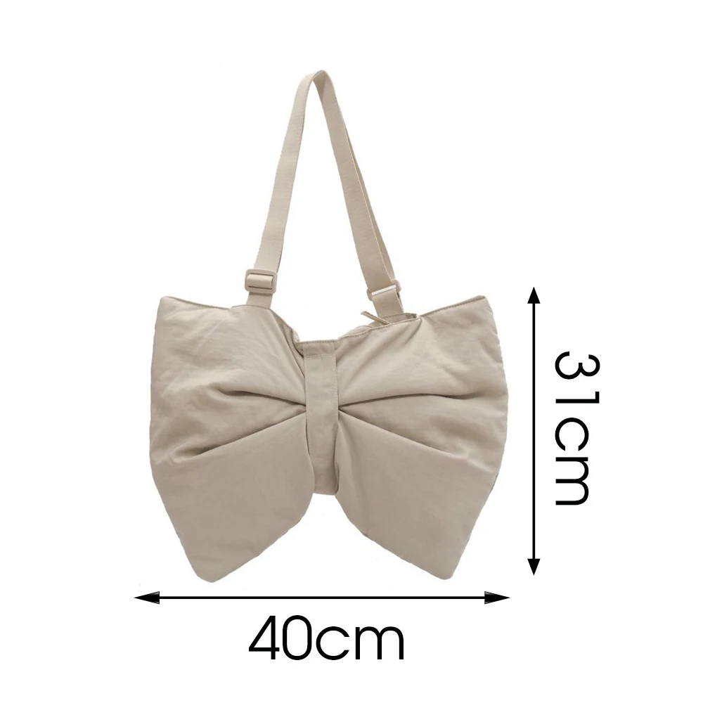 solid color big bow knot shoulder bags for women chic luxury designer handbags office ladies casual high capacity messenger bag free global shipping