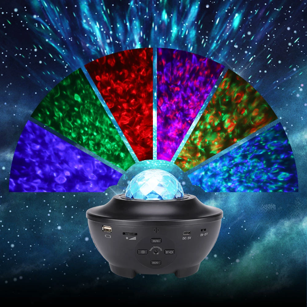 

Цветной Звездный проектор с Bluetooth, USB, с голосовым управлением