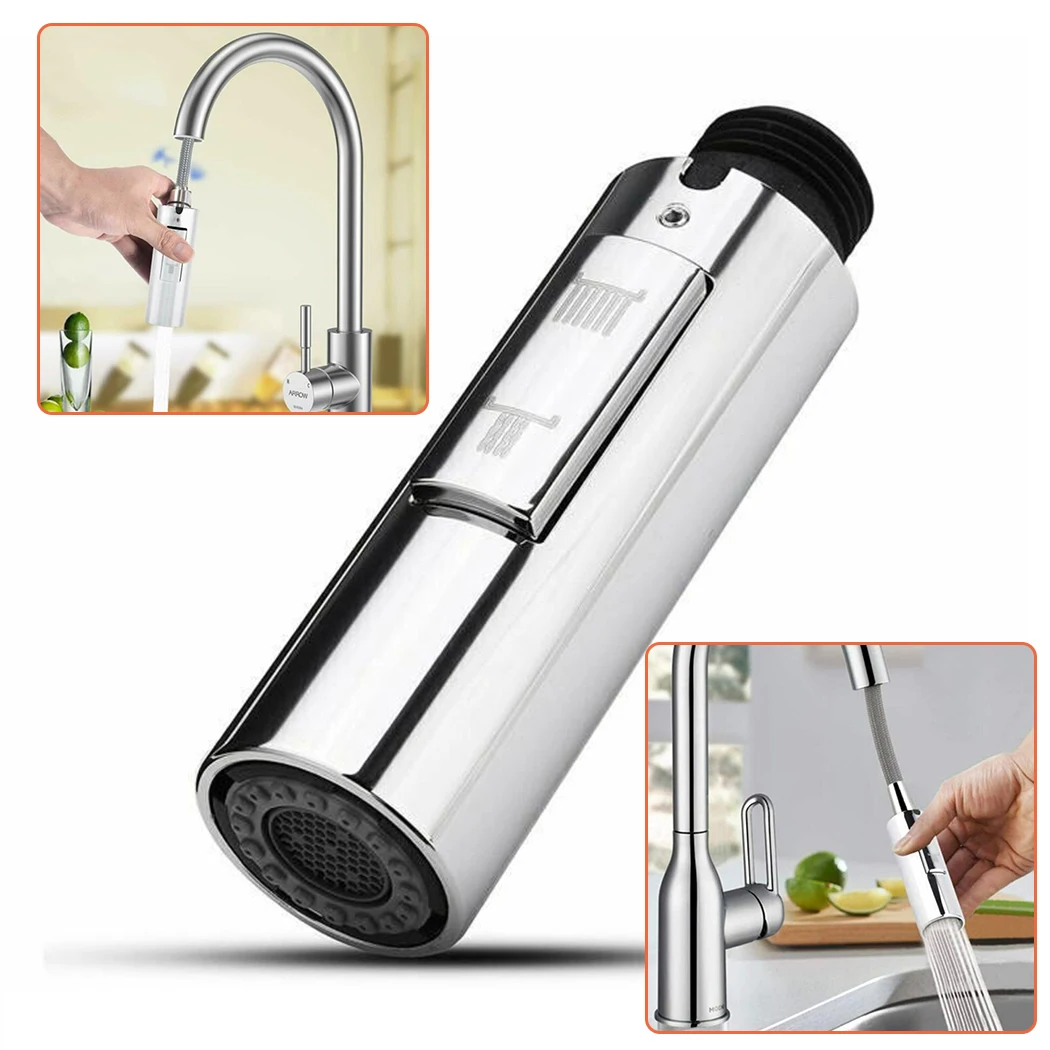 

Pull Out Spray Head Replace Universal Kitchen Sink Faucet Basin Mixer Tap Silver Pull-out Nozzle Shower Plating Kitchen Faucets