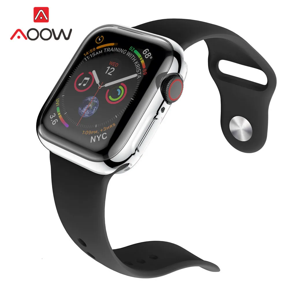 Мягкий ТПУ защитный чехол для экрана iWatch Apple Watch 2 3 4 40 мм 44 мм 38 мм 42 мм прозрачный 360 градусов Полная защита крышка ремешок