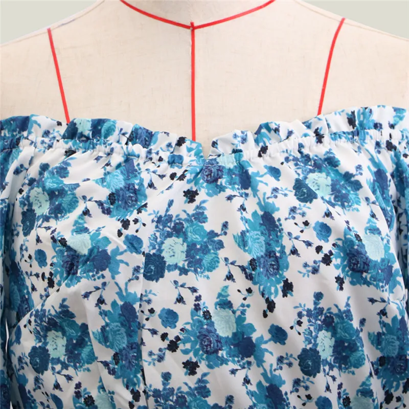 Женское пляжное платье в стиле бохо белое шифоновое с открытыми плечами и