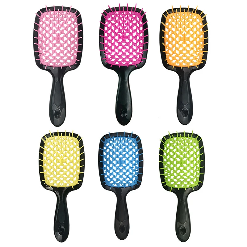 

Senior Tangled Hair Brush Salon Hair Anti-Static Scalp Massage Hollowing Out Wide Teeth Ponytail Combs
