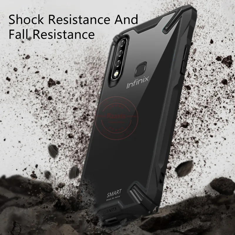Чехол для телефона Rzants для Infinix Smart 3 Plus/S4, прозрачный жесткий чехол для задней панели, противоударный защитный сверхмощный Тонкий чехол