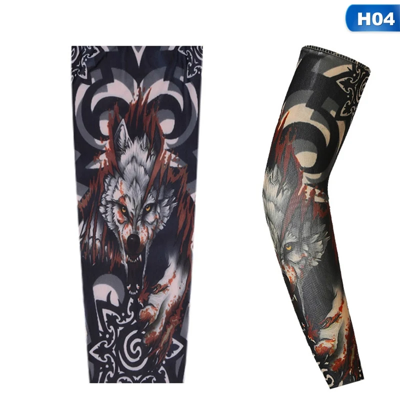 

Single Unisex Arm Sleeve Sunscreen Sunburn Sleeve Crossbones Tattoo Sunscreen Sleeve Protector Light Skin Friendly Outdoor