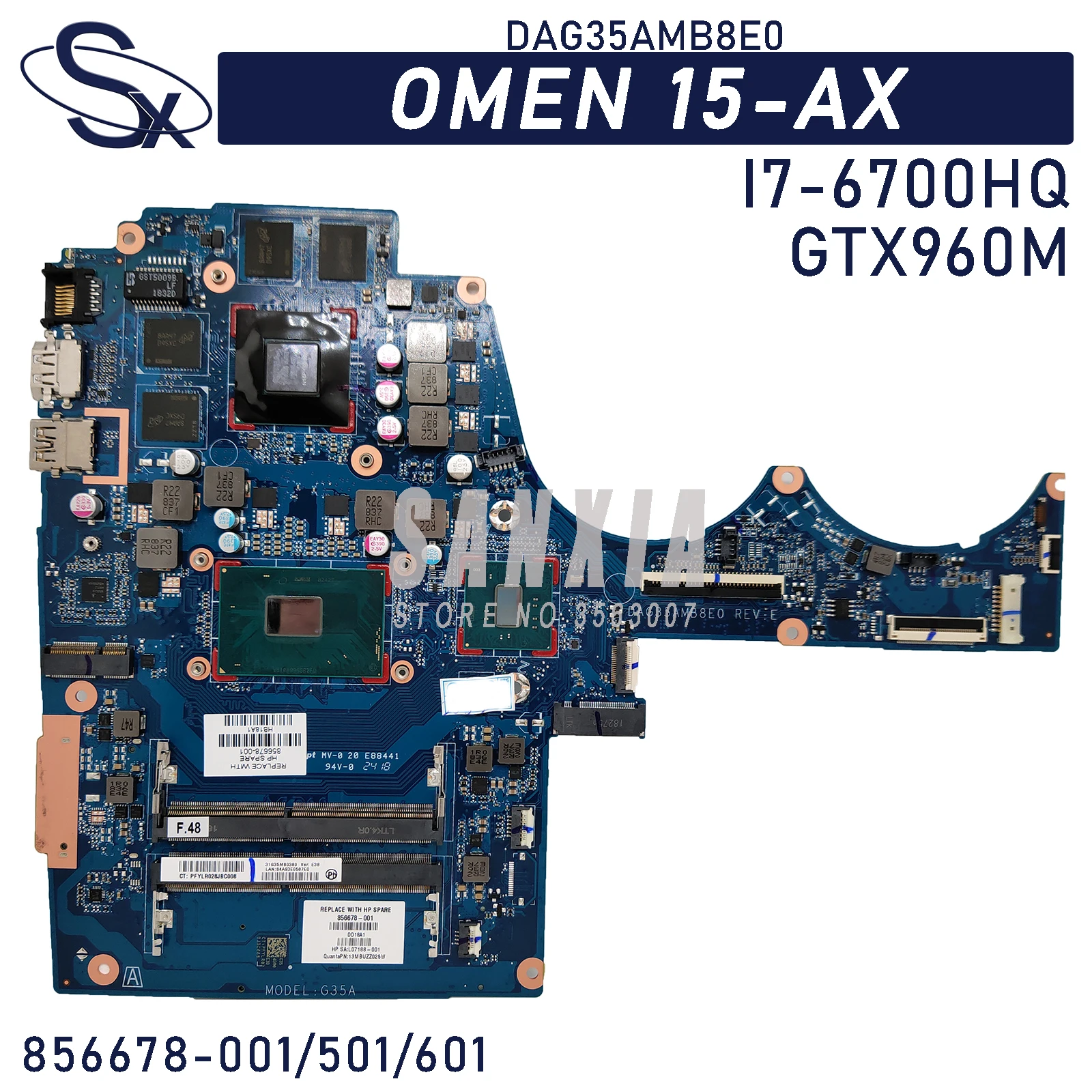 Материнская плата KEFU DAG35AMB8E0 для ноутбука HP OMEN 15-AX оригинальная материнская I7-6700HQ