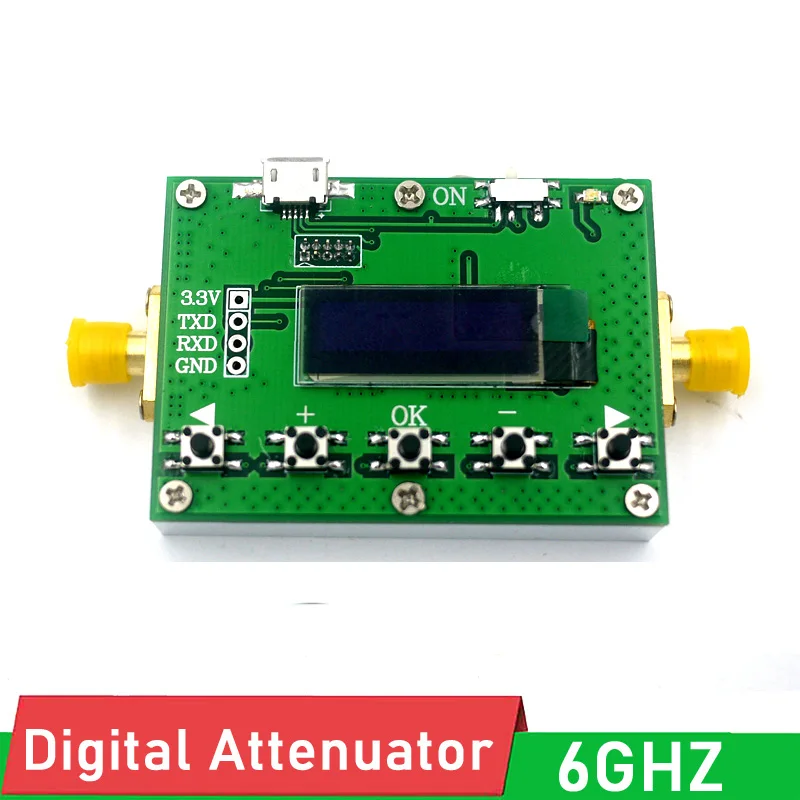 

6Ghz RF Digital Attenuator 30DB step 0.25DB OLED display Pogrammable Attenuator Module F/ RF Ham Radio Amplifier