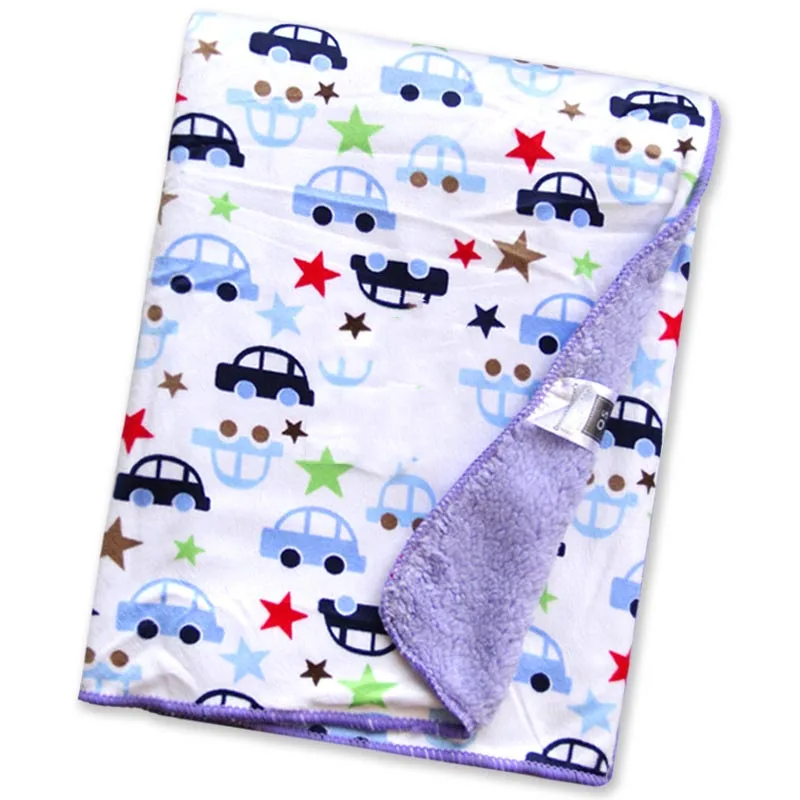 Детское одеяло с рисунком для новорожденных утепленное Двухслойное из