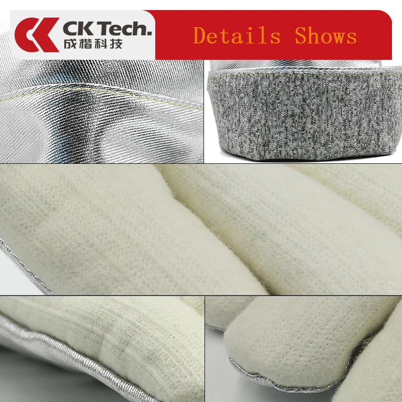 CK Tech. Термостойкие перчатки на 400 градусов изоляционные из алюминиевой фольги огнестойкие Промышленные