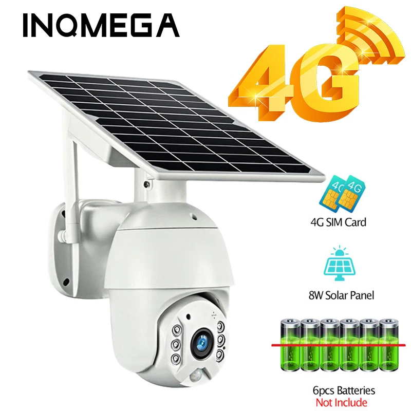 INQMEGA 4G 1080P Низкая Мощность Солнечный Камера двойной Панели солнечные наружного