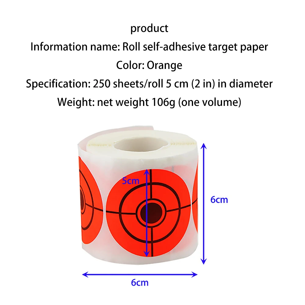 

250pcs Paintball Target Paper Shooting Target Self Adhesive Paster Shooting Stickers Cover Up Round Patche Hunting And Equipment