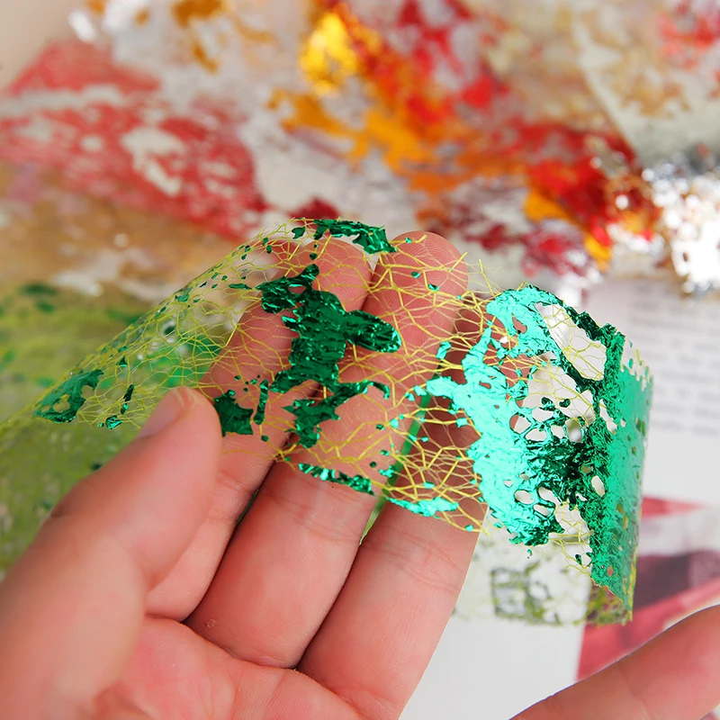 

10 Pcs/Box Silk Nail Art Foil Golden Lace Fragments Japan Decor Manicure UV Gel Glitter Charm Decal 3D Stickers Decoration