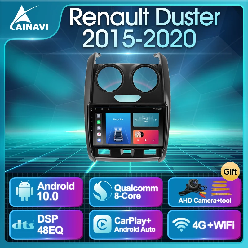 Автомобильный радиоприемник Android 10 0 QLED для Renault Duster 2015-2020 автомобильный стерео
